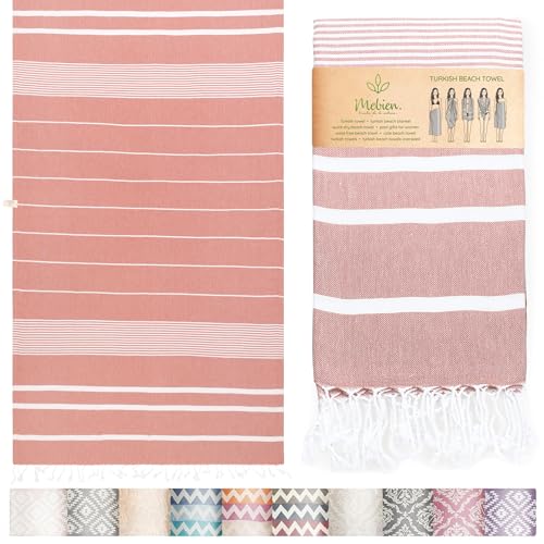 Premium Turkish Beach Towel – 100% Cotton, Quick Dry, Sand Free, Oversized Beach Towel 35”x 67” – Ideal for Travel, Pool, and Beach Towels – Burgundy - color: Red