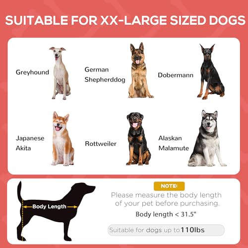 PawHut Elevated Dog Bed with Removable Canopy, Outdoor Dog Cot with UV Protection Canopy Shade, 48 inch Large Pet Bed for Camping, Red - color: Red, size: 48 inch