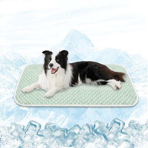 MICROCOSMOS Pet Cooling Mat & Sleeping Pad- Breathable Bubble Surface, EZ Clean. Keep Cooling for Pets, Kids and Adults in Summer.(Green, 40" x 28") - color: Green, size: 40" x 28"