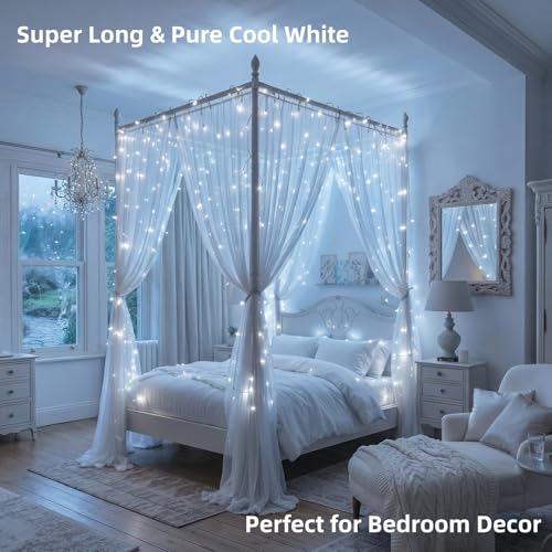 JMEXSUSS 1000 LED White Christmas String Lights Outdoor with Remote, 272 Ft Outdoor String Lights for Outside Patio Garden Bedroom Party Holiday Wedding Decor - color: White, size: 1000 Led