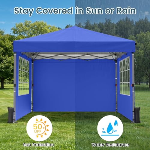 Raynesys Sidewall for 10x10 Canopy Tent, Waterproof Silver-Coated Fabric, UPF 50+ UV Protection, 3 Pack Canopy Wall 114''x72'', No Frame or Top Cover, Blue - color: Blue