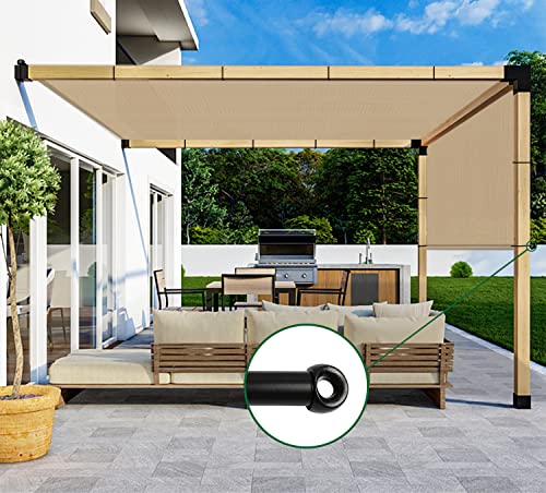 3' x 12' Universal Pergola Shade Cover with Grommets Weighted Rods, Sun Shade Cloth Outdoor Canopy Replacement Cover, Patio Awning for Porch, Backyard, Gazebo, Garden, Sand - color: Sand, size: 3'x12'