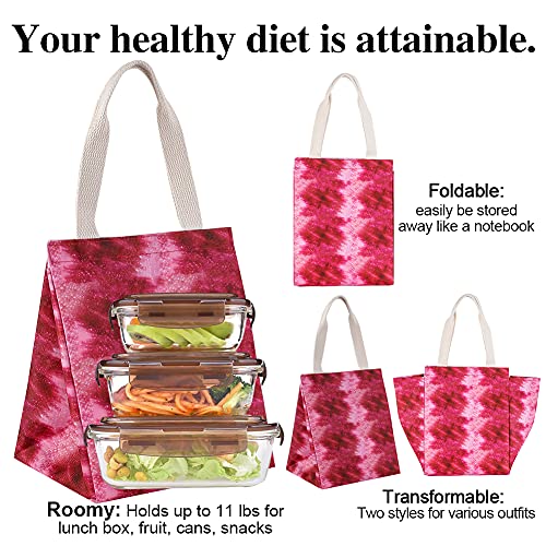 iknoe Insulated Lunch Bag for Women, 9L Durable Wide-Open Foldable & Portable Lunch Tote with Interior Pockets, Water-resistant Thermal Lunch Cooler for Adults (Red - color: Red, size: Velcro Closure