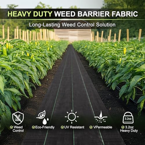 Weed Barrier Landscape Fabric Heavy Duty，Garden Fabric Weed Barrier，Black Mulch for Landscaping, Weed Blocker Fabric Garden Bed Cover Garden Supplies (4ft x 60ft) - size: 4ft x 60ft