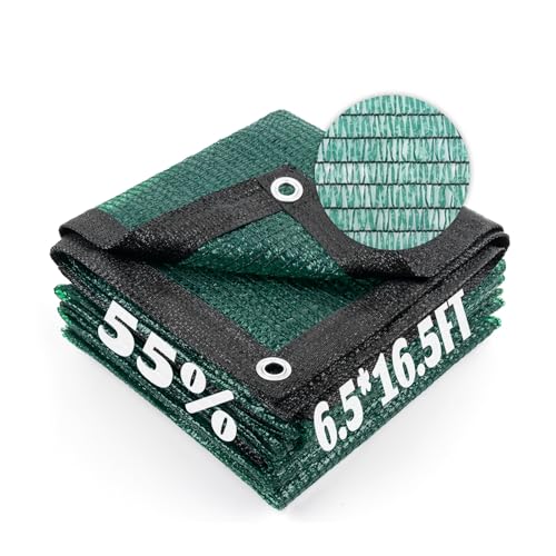 Cool Area 55% Sun Shade Cloth Mesh Tarp with Grommets for Plant Cover 6.5x16.5ft Patio Canopy Garden Pergola Greenhouse Car Barn Kennel Dark Green - color: 55% Shade-Dark Green, size: 6.5FTx16.5FT