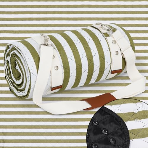 G GOOD GAIN Waterproof Picnic Blanket, 79"x79" Extra Large Beach Mat for 6 to 8 Adults, Machine Washable Outdoor Blanket for Camping, Grass, Park, Camping, Concerts, MiddleGreen - color: Middlegreen