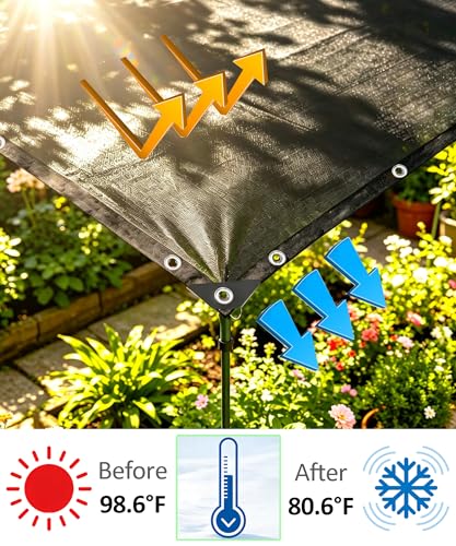 90% Black Shade Cloth,10ft x 16ft High Density Fabric Shade Sun Shade Cloth Shade Mesh Canopy Taped Edge with Grommets for Garden Patio, Vegetables, Chicken Coops and Plants Cover - color: Black, size: 10ft X 16ft