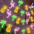 Olixmlya 30 LED [ 8 Modes & Timer ] 16Ft Summer Tropical Beach Hawaiian String Lights Tropical Flamingo Pineapple Palm Tree Fairy Lights Battery Operated for Party Beach Pool Summer Decor