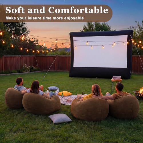 Realspring Inflatable Bean Bag Chairs for Adult Blow up Chairs Lazy Sofa Folding Portable Inflatable Chair for Movie Outdoor Room Bedroom Reading Camping (Brown) - color: Brown
