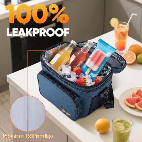 BALEINE Insulated Lunch Bag for Men Women, 15 Can Leakproof Cooler Bag with Adjustable Shoulder Strap for Work Picnic, Lunch Box for Women Men (Medium, Black) - color: Black, size: Medium