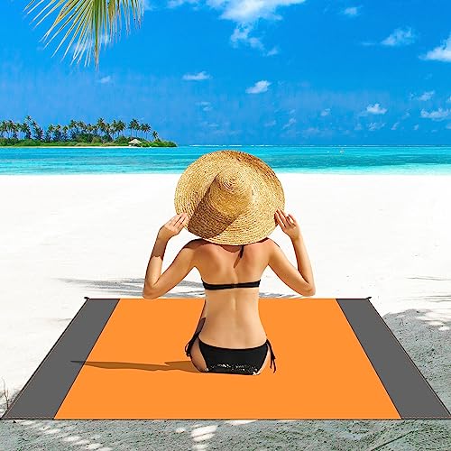 Waterproof Camping Tarp Lightweight Multifunctional Tent Footprint for Camping, Hiking Backpacking, Compact Tent Tarp Ground Sheet Mat for Ground or Under Tent（78.7" x 82.7" | Orange） - color: 78.7" X 82.7" | Orange
