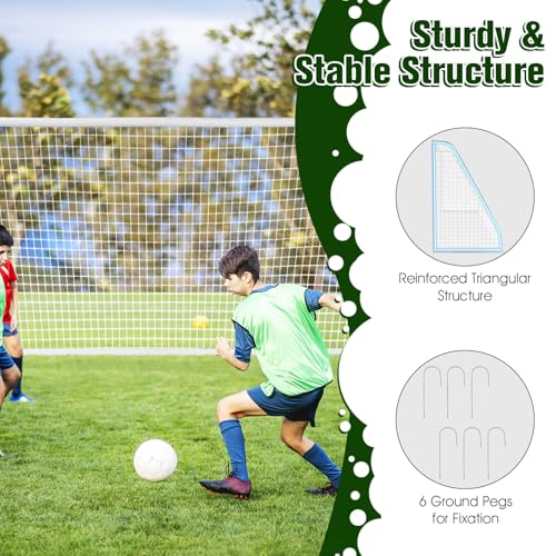 Goplus Soccer Goal, 12'x6'/8'x6'/6'x4' Soccer Net with Strong UPVC Frame, Quick Set-up, High-Strength Netting, Portable Weatherproof Soccer Goals for Backyard Kids Soccer Practice Training - style: 12ftx6ft