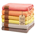 Gold CASE LYCIA Turkish Beach Towel Set of 6 – 100% Cotton Turkish Beach Towels Bulk 70 x 38'' – LYCIA Oversized, Quick Dry & Sand Free Beach Towel – Lightweight Towels Set in Tones of Yellow - color: Tones of Yellow, style: Beach-Bath Towel Set