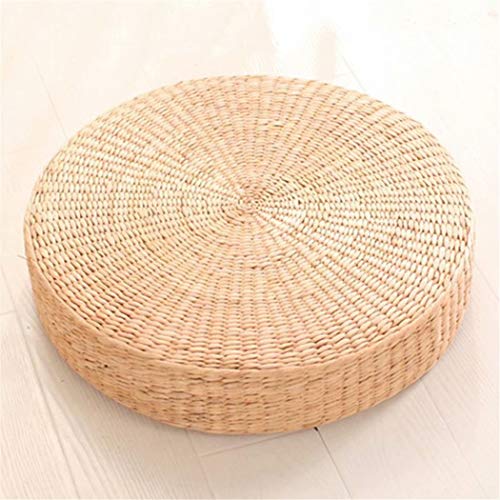 Woven Straw Mats Round Futon Mats Tatami Garden Restaurant Home Decoration for Rattan Meditation and Meditation(40cm x 6cm)