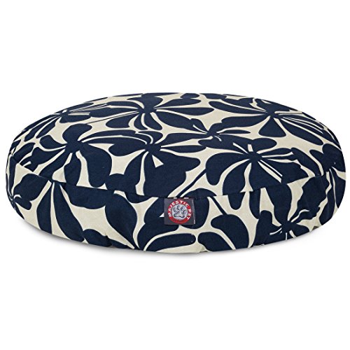 Navy Blue Plantation Small Round Indoor Outdoor Pet Dog Bed With Removable Washable Cover By Majestic Pet Products - color: Navy Blue, size: Small