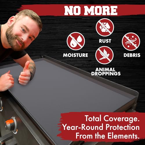 KITCHEN PERFECTION 28" Premium Silicone Griddle Cover Mat for Blackstone Griddle 28 Inch - Hermetic Protection from Rust & Debris All Year, Fits All Blackstone 28 Inch Models - Food Grade Silicone - color: Gray 28 inch