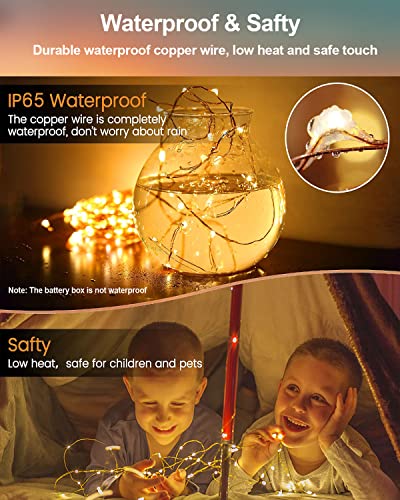 20 Pack Fairy Lights Battery Operated, 3.3ft 20 LED Mini String Lights Twinkle Lights Copper Wire Firefly Starry Lights for Mason Jars Wedding Party Christmas Centerpiece Table Decorations, Warm White - color: Warm White