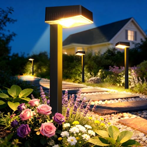 ELECLINK Solar Pathway Lights Outdoor, 12 Pack Garden Lights Solar Powered Path Lights with Bigger LED Lens, 2 Light Modes Waterproof Outdoor Solar Light for Yard Driveway Walkway Landscape Patio Lawn - size: 12 Pack