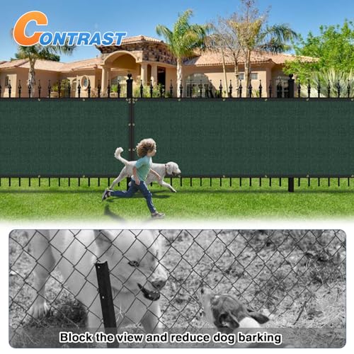 TANG 4' x 12' Privacy Fence Screen Green Shade Cloth with Grommets, Chain Link Fence Panels Outdoor Mesh Fabric Fencing, Balcony Windscreen Cover,Temporary Garden Fencing for Yard Deck Pool - color: Green, size: 0 4' x 12'