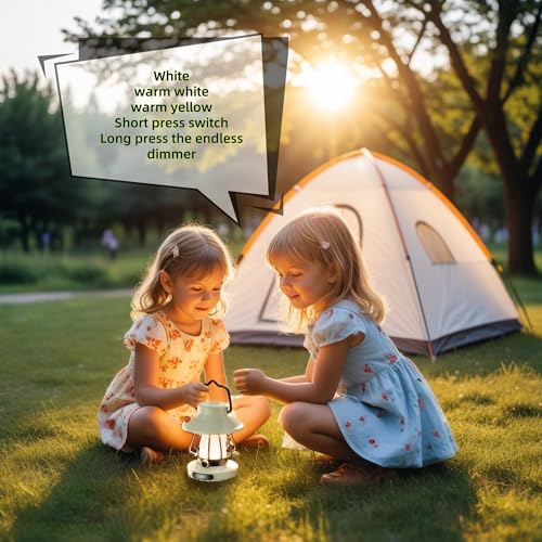 HOMY Snail Camping Lantern for Kids USB Rechargeable, 3 Color Dimmable LED Light, Portable Outdoor Indoor Night Light for Toddlers, Tent, Bedroom & Power Outages (Milk White) - color: White