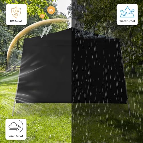 GDY 10x10 FT Pop Up Canopy Outdoor Instant Tent Slant Legs with a Sidewall,Equipment Vents, Portable Gazebo Shelter for Patio, Deck, Beach and Garden,Black. - color: Black
