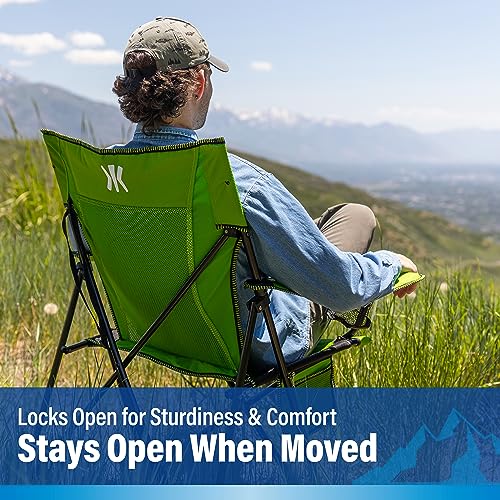 Kijaro Dual Lock Folding Camp Chairs - Versatile for Sports, Outdoors & Lawns - Locks Positions - Maldives Blue - color: Maldives Blue