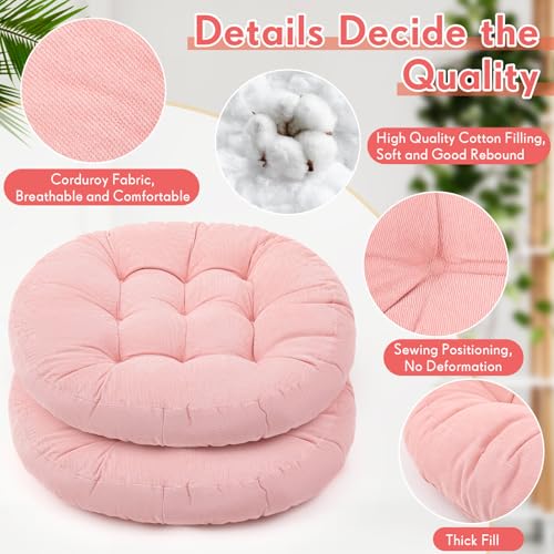 Jerify Floor Pillow Cushions Large Round Square Large Meditation Floor Pillow for Classroom Adult Meditation Picnic Party Seating Learning Daycare School(Round,Pink,4 Pcs) - color: Light Pink, size: Round