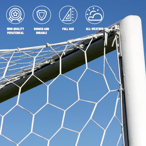 Soccer Goal Nets, Football Net Sports Replacement Post Net for 6' x 4', 8' x 6', 12' x 6't, 24' x 8' Soccer Goals - Not Include Posts - size: 12 x 6 Foot