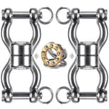 SELEWARE Silent Bearing Swing Swivel, 360° Rotational Device Hanging Accessory with Removeable Buckle for Tree Swing, Hammock Chair, Climbing Rope, Yoga, Kids Swing Swivel 1202LB Capacity - color: Swivel - Style B, 2 Pack