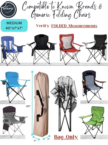 Replacement Bag for Folding Camping Chair, Portable Camp Chair, Hammock, Yoga Mat, Umbrella, Tents, Tripods, Fishing Poles - 420D Oxford Polyester Fabric - color: Tan, size: Medium 40"x7"x7"