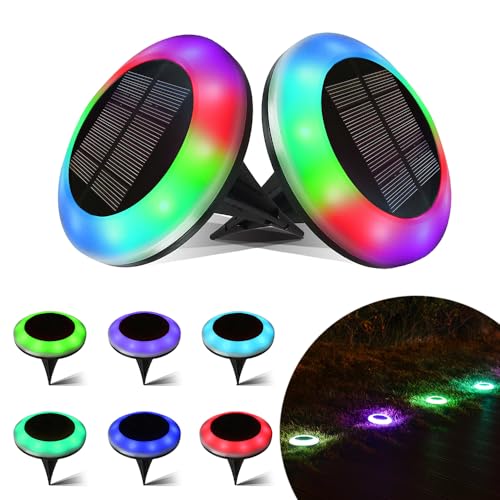 20 Lumens Colorized Solar Ground Lights,Solar Pool Lights with Mutiple Color Functions for Pool Area, Pathway, Patio, Yard, Path, Lawn and Garden - color: 8Pack