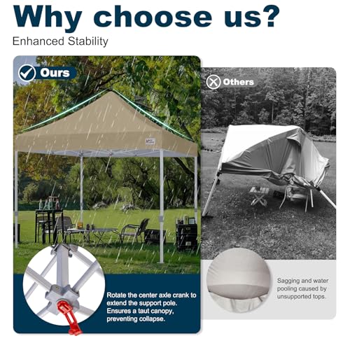 MASTERCANOPY Pop Up Canopy Tent Commercial Grade 10x10 Instant Shelter (Beige) - color: Beige, size: 10x10