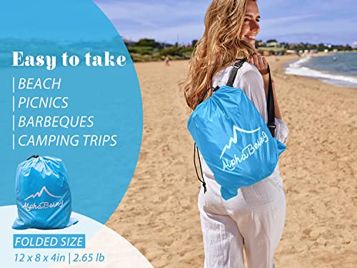 AlphaBeing Inflatable Lounger Air Sofa, Portable Inflatable Couch Mesh Hollow Air Hammock Anti Leakage Air Chair for Outdoor Camping Beach Traveling - color: Blue