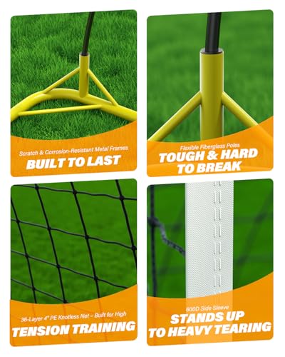 Soccer Goal for Backyard, 12×6 ft /6×4 ft Portable Soccer Goal Net, Quick Setup Soccer Goals with 1 Carry Bag - size: 6 X 4 Feet
