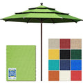 EliteShade USA 10-Year-Non-Fading 11ft 3-Tier Market Patio Umbrella, Commercial Grade Outdoor Table Umbrella with Cylinder Push-Up, Windproof & UPF 50+ UV Protection, Heavy Duty Ventilation for Garden, Deck, Pool, Backyard, Beach & Bistro, Macaw Green - c