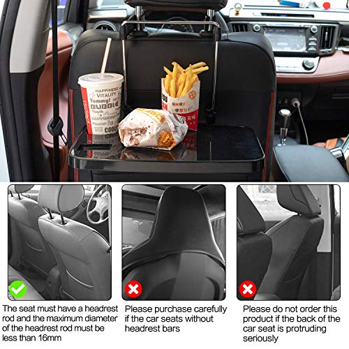 Foldable Car Seat Back Portable Tray for Food Dining Drink and Laptop, Hanging Car Steering Wheel Tray (2 Pack) - size: Standard - 2 Pack