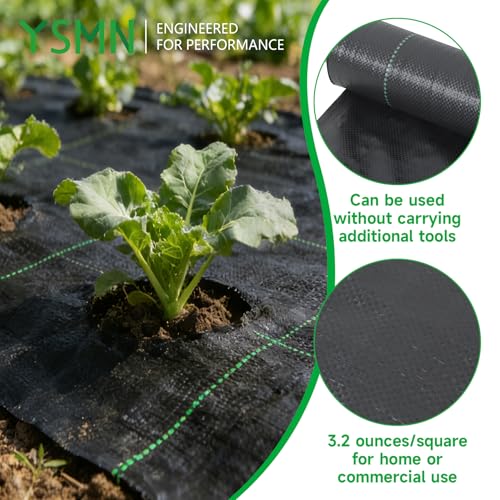 Weed Barrier Fabric Planting Cover - 3 x 150 FT Heavy Duty Landscape Fabric Ground Cover Block for Outdoor Planting - size: 3 x 150 FT