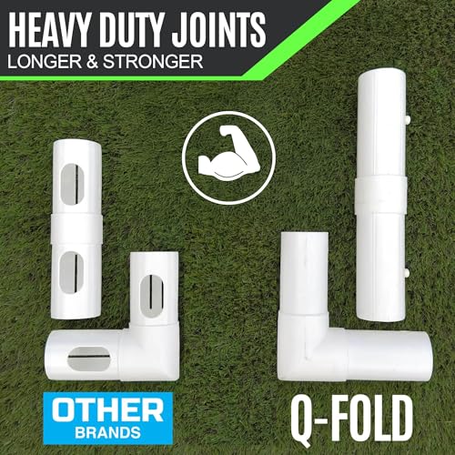 QuickPlay Q-Fold Match Soccer Goal – 30-Second Folding Design for Easy Setup | Portable Net for Backyard | Weatherproof Goal Post for Adults & Kids – [Single Goal] - style: 10 x 6.5' / 3 x 2M - Futsal