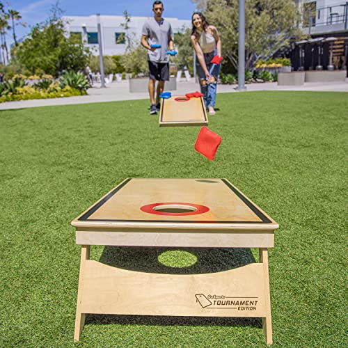 GoSports Tournament Edition Regulation Cornhole Game Set - 4 ft x 2 ft Wood Boards with 8 Dual Sided (Slide and Stop) Bean Bags - style: PRO Tournament Edition
