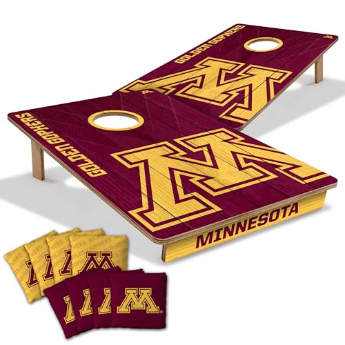YouTheFan NCAA 2’ x 3’ Wood Cornhole Game with Logo Bags - color: Minnesota Golden Gophers, size: 2' X 3'