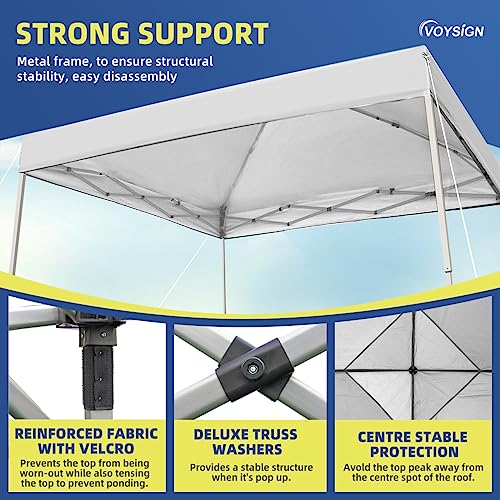 10x10 Pop Up Canopy Tent, Outdoor Instant Sun Shelter - White, Included 1 x Rolling Storage Wheeled Bag, 4 x Guylines, 8 x Stakes - color: Basic White