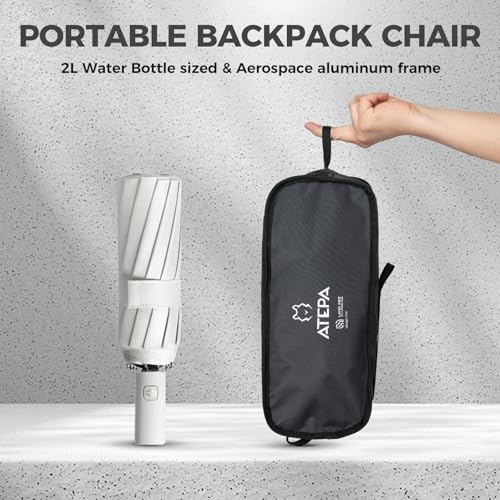 ATEPA UFO3.0 Ultralight Backpacking Chair, 330 lbs Heavy-Duty Aerospace Aluminum Folding Camp Chair with Hexagon Ergonomic Seat Anti-Sink Feet, Compact Portable Outdoor Gear for Hiking Fishing, Black - color: Black Pro- 1 Pack