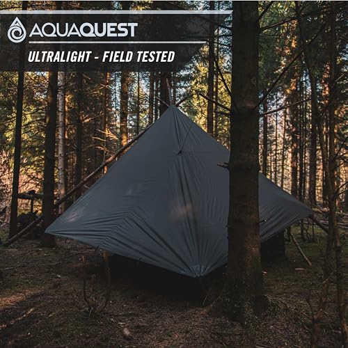 AquaQuest Guide Tarp – Ultralight Waterproof (5,000 mm) Seam-Taped 40D Ripstop Rain Fly for Backpacking, Stealth Camping & Thru-Hiking - color: Olive Drab, size: 13 x 10 ft