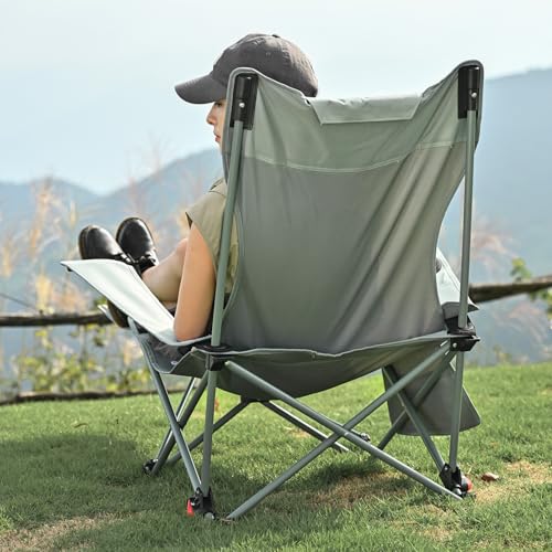 2-in-1 Reclining Camping Chair, Portable Folding Beach Lounge Chair with Footrest & Adjustable Backrest, Comfortable Lawn Chair for Adults Heavy Duty with Cup Holder for Outdoor Poolside Sports - color: Cyan, size: 2 Pack