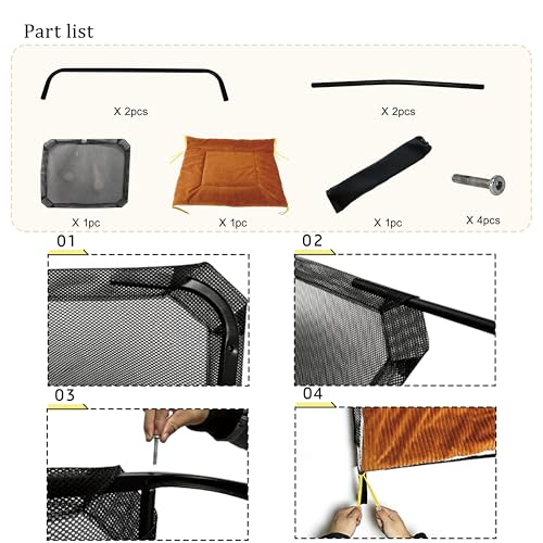 XCL Elevated Dog Bed for Large Dogs, Cooling Raised Dog Bed, Outdoor and Indoor Breathable Mesh Non-Slip Frame Pet Beds, Easy Clean, Installation, Equipped with Pet Cushion, 40In (Black, Large) - size: Large