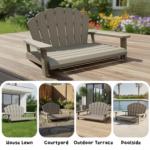 Fancyango Resin Dog Sofa Indoor Outdoor Waterproof Bed Stable Resin Comfort Design - Easy Assembly in Minutes (Gray 35.24''*29''*18.5'') - color: Gray