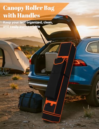 10 x 10 x 63 Inch Tent Bag Replacement Part, Canopy Bag Tent Storage Bag Designed for 10 x 10 Pop-up Tents, Comes with Handles and Rollers for Easy Carrying, 800D Waterproof Oxford Fabric - style: 63*10*10 in