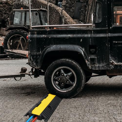 Yescom Cable Ramp Protector 1 Channel Garden Hose Protecitive 22000 Lbs Load Capacity Heavy Duty Speed Bump for Road Driveway Walkway - size: 2.4"h - 1 Channel