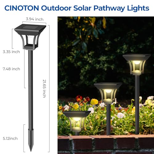 CINOTON 24 Pack RGBCW Solar Pathway Outdoor Lights, 3 Lighting Modes Solar LED Garden Lights, IP65 Waterproof Outside Solar Powered Landscape Lighting for Planter Lawn Pool Balcony RGB/Warm/Cold White - color: Multicolor, size: 24 Pack
