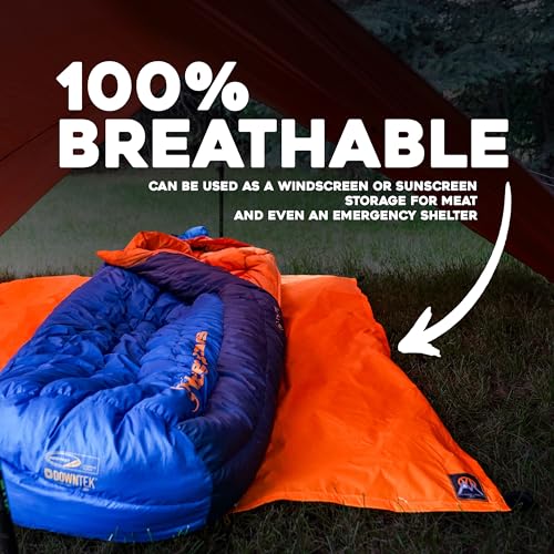 VIAM Outdoors | Multicloth 2.0 Water Resistant Ultralight Lightweight Backpacking Camping Survival and Ground Tarp | 1.9oz Orange | Measures 56 inches by 72 inches | has Stake Loops - color: Multi-cloth 2.0